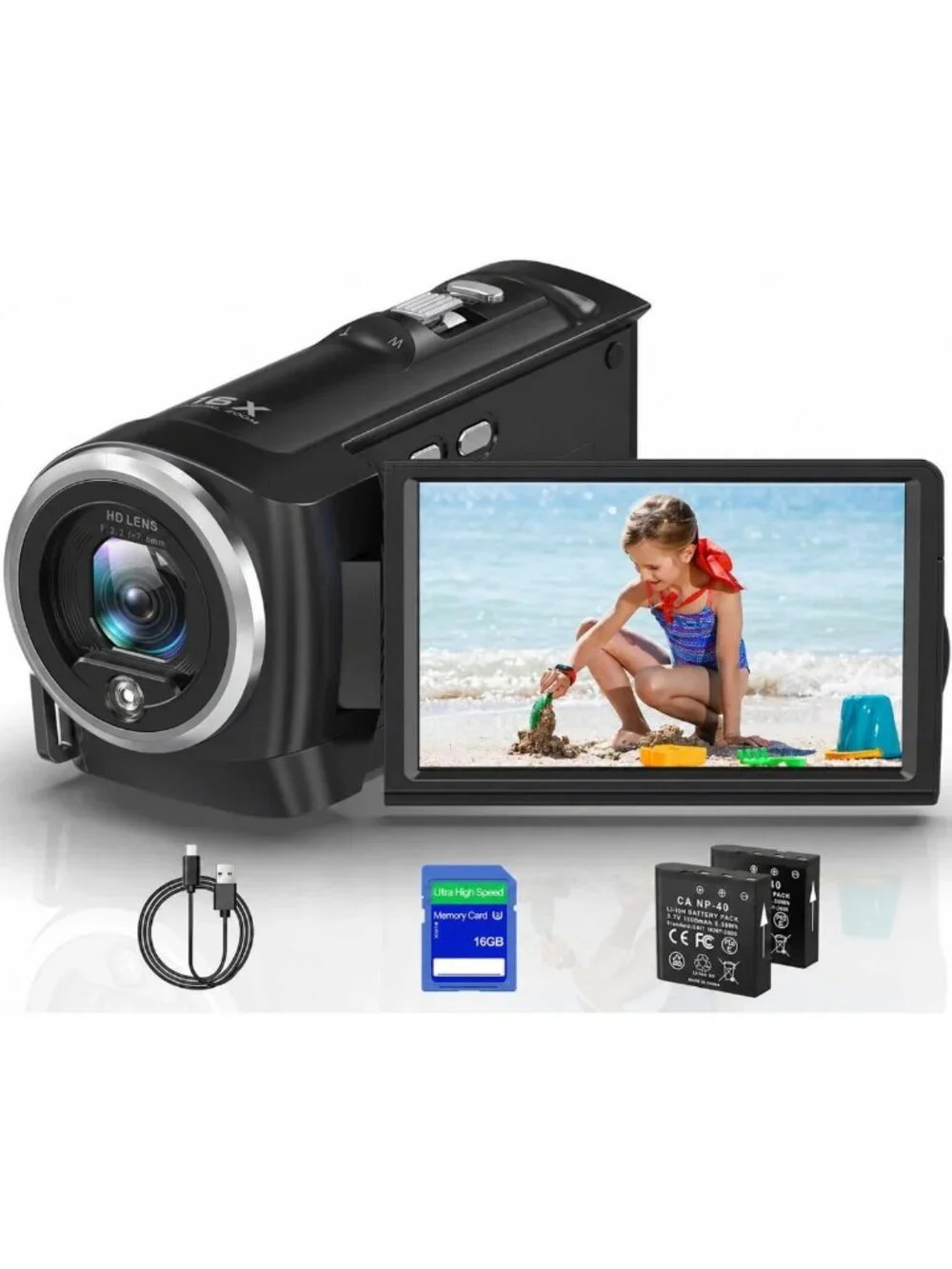 2.7K Video Camcorder QHD 56MP - Perfect for YouTube Vlogging & Streaming